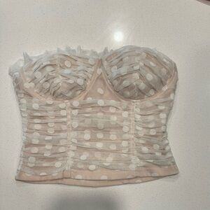 Polka Dot Strapless Bustier Top